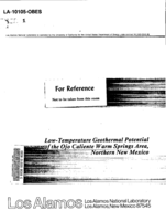 Low-temperature geothermal potential of the Ojo Caliente warm springs area, northern New Mexico