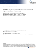 3D xRAGE simulation of inertial confinement fusion implosion with imposed mode 2 laser drive asymmetry