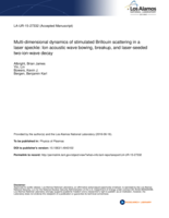 Multi-dimensional dynamics of stimulated Brillouin scattering in a laser speckle: Ion acoustic wave bowing, breakup, and laser-seeded two-ion-wave decay