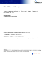 Uranium vacancy mobility at the Σ5 symmetric tilt and Σ5 twist grain boundaries in UO2