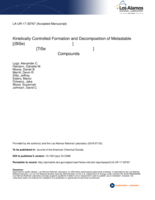 Kinetically Controlled Formation and Decomposition of Metastable [(BiSe)                                          ]                                          [TiSe                                          ]                                          Compounds