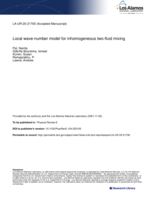 Local wave-number model for inhomogeneous two-fluid mixing