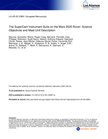 The SuperCam Instrument Suite on the Mars 2020 Rover: Science Objectives and Mast-Unit Description