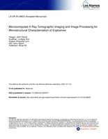 Microcomputed X-Ray Tomographic Imaging and Image Processing for Microstructural Characterization of Explosives