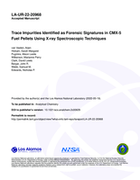 Trace Impurities Identified as Forensic Signatures in CMX-5 Fuel Pellets Using X-ray Spectroscopic Techniques