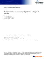 Avian communities are decreasing with piñon pine mortality in the southwest