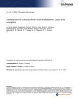 Development of a directly driven multi-shell platform: Laser drive energetics
