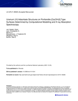Uranium (VI) Adsorbate Structures on Portlandite [Ca(OH)2] Type Surfaces Determined by Computational Modelling and X-ray Absorption Spectroscopy