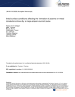 Initial surface conditions affecting the formation of plasma on metal conductors driven by a mega-ampere current pulse