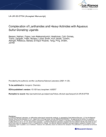 Complexation of Lanthanides and Heavy Actinides with Aqueous Sulfur-Donating Ligands
