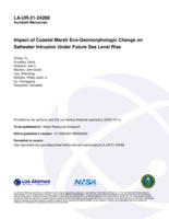 Impact of Coastal Marsh Eco‐Geomorphologic Change on Saltwater Intrusion Under Future Sea Level Rise