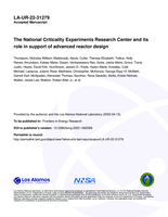 The National Criticality Experiments Research Center and its role in support of advanced reactor design