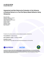 Assessment and Non-Destructive Evaluation of the Influence of Residual Solvent on a Two-Part Epoxy-Based Adhesive Using Ultrasonics