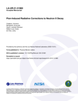 Pion-Induced Radiative Corrections to Neutron β Decay