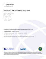 Chlorination of Pu and U Metal Using GaCl