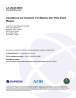 Abundances and Transients from Neutron Star-White Dwarf Mergers