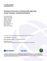 Synthesis and structure of Americium(III) diglycolate oxalate Trihydrate, Am(ODA)(C2O4)(H2O)3