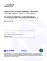 High‐throughput combinatorial approach expedites the synthesis of a lead‐free relaxor ferroelectric system
