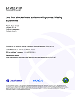 Jets from shocked metal surfaces with grooves: Missing experiments