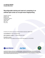 Reconfigurable training and reservoir computing in an artificial spin-vortex ice via spin-wave fingerprinting