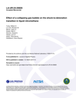 Effect of a collapsing gas bubble on the shock-to-detonation transition in liquid nitromethane