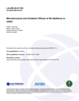 Microstructural and Oxidation Effects of Nb Additions to U3Si2