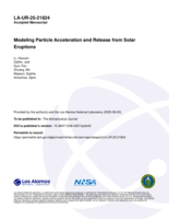 Modeling Particle Acceleration and Release from Solar Eruptions