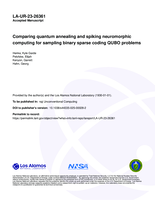 Comparing quantum annealing and spiking neuromorphic computing for sampling binary sparse coding QUBO problems
