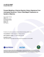 Forward Modeling of Gamma Reaction History Signatures From Anticipated Deuterium- Tritium Filled MagLIF Implosions on Sandia’s Z-Machine