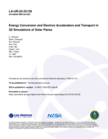 Energy Conversion and Electron Acceleration and Transport in 3D Simulations of Solar Flares