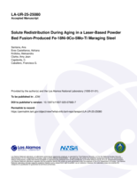 Solute Redistribution During Aging in a Laser-Based Powder Bed Fusion-Produced Fe-18Ni-9Co-5Mo-Ti Maraging Steel