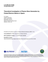 Theoretical Investigation of Plasma Wave Generation by Pulsed Electron Beams in Space