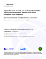 Separated reactant mix width across diffusion-dominated and hydrodynamically dominated interface mix in inertial confinement fusion implosions