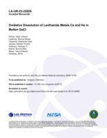 Oxidative Dissolution of Lanthanide Metals Ce and Ho in Molten GaCl
