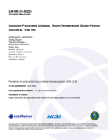 Solution-Processed Ultrafast, Room-Temperature Single-Photon Source at 1550&nbsp;nm