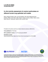 In vitro toxicity assessment of uranium particulates on different human lung epithelial cell models