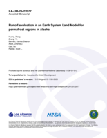 Runoff evaluation in an Earth System Land Model for permafrost regions in Alaska