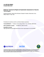 Editorial: Towards the Rapid and Systematic Assessment of Vaccine Technologies